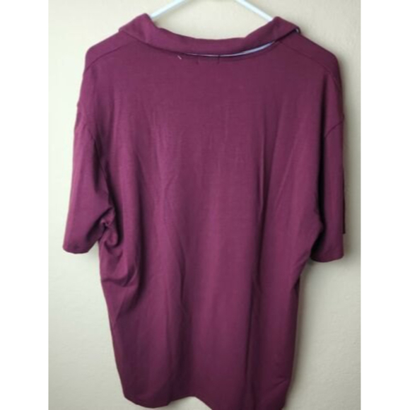 TWO BLIND BROTHERS Men's Short Sleeves Polo Shirt Size L Burgundy. - Picture 4 of 10